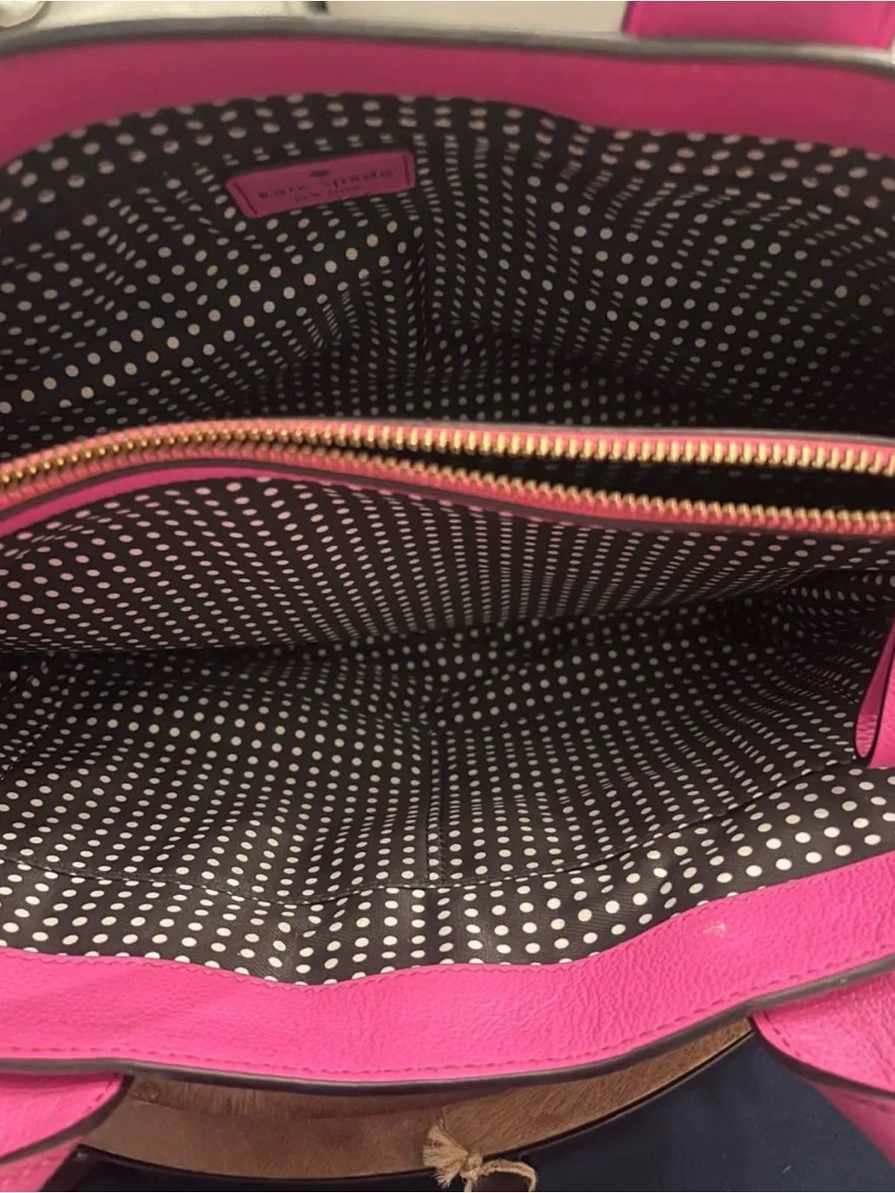 kate spade hot pink leather bow tote